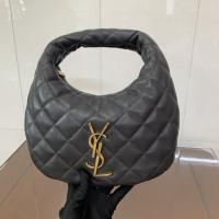 Saint Laurent Le 5 A 7 Small Embossed Suede Hobo Bag Grey Saint Laurent Le 5 A 7 Small Embossed Suede Hobo Bag Grey