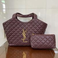 Saint Laurent Icare Extra Large Quilted Sheepskin Shopping Bag Burgundy Saint Laurent Icare Extra Large Quilted Sheepskin Shopping Bag Burgundy