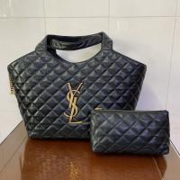 Saint Laurent Icare Extra Large Quilted Sheepskin Shopping Bag Black Saint Laurent Icare Extra Large Quilted Sheepskin Shopping Bag Black