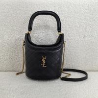 Saint Laurent Gaby Quilted Leather Bucket Bag Black Saint Laurent Gaby Quilted Leather Bucket Bag Black