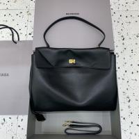 Balenciaga Rodeo Medium Leather Shoulder Bag Black