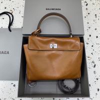 Balenciaga Rodeo Medium Leather Shoulder Bag Brown