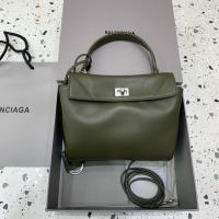 Balenciaga Rodeo Medium Leather Shoulder Bag Green
