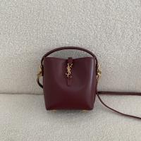 Saint Laurent LE 37 Mini Bucket Bag Burgundy Saint Laurent LE 37 Mini Bucket Bag Burgundy