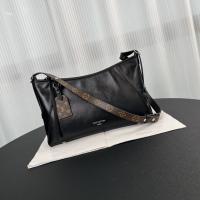 Louis Vuitton black leather shoulder bag